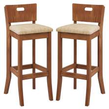 Kit 2 Banquetas Decorativas Sala de Jantar Dora com Estofado Linho Bege G42 - Gran Belo