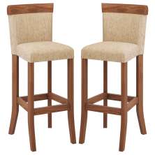Kit 2 Banquetas Decorativas Sala de Jantar Milena Linho Bege G42 - Gran Belo