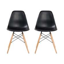 Kit 2 Cadeira Decorativa para Sala e Cozinha Garabit Preto G04 - Gran Belo