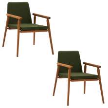 Kit 2 Cadeiras Decorativa Sala de Jantar Sidnei Veludo Verde G17 - Gran Belo