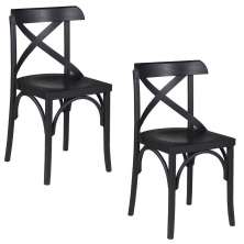 Kit 2 Cadeiras Decorativas Crift Preto - Gran Belo