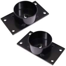 Kit 2 Chapinhas Chapa Reta com Tubo Fixação Pés Palito Rosca 5/16 Preto G59