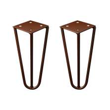 Kit 2 Pés de Metal 15 CM Hairpin Legs Mesas de Centro Puffs Bronze G41