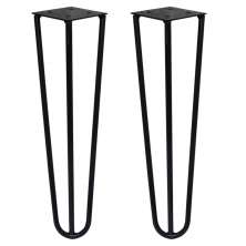 Kit 2 Pés de Metal 25 CM Hairpin Legs Mesas de Centro Puffs Preto G41