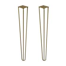Kit 2 Pés de Metal 60 CM Hairpin Legs Mesa de Canto Aparador Dourado G41