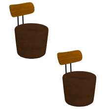 Kit 2 Poltronas Decorativas Addams Veludo Marrom G45 - Gran Belo
