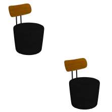 Kit 2 Poltronas Decorativas Addams Veludo Preto G45 - Gran Belo