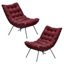 Kit 2 Poltronas Decorativas Sala de Estar Abel Base de Ferro Preto Suede Bordô G41 - Gran Belo