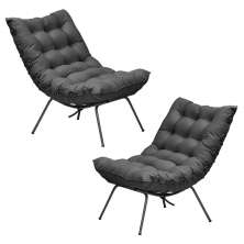 Kit 2 Poltronas Decorativas Sala de Estar Abel Base de Ferro Preto Suede Cinza G41 - Gran Belo