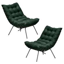 Kit 2 Poltronas Decorativas Sala de Estar Abel Base de Ferro Preto Suede Verde G41 - Gran Belo