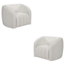 Kit 2 Poltronas Decorativas Sala de Estar Adam Boucle Branco G45 - Gran Belo