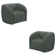 Kit 2 Poltronas Decorativas Sala de Estar Adam Veludo Cinza G45 - Gran Belo