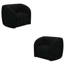 Kit 2 Poltronas Decorativas Sala de Estar Adam Veludo Preto G45 - Gran Belo