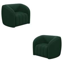 Kit 2 Poltronas Decorativas Sala de Estar Adam Veludo Verde G45 - Gran Belo