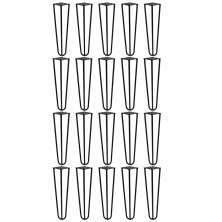 Kit 20 Pés de Metal 25 CM Hairpin Legs Mesas de Centro Puffs Preto G41
