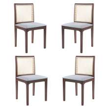 Kit 4 Cadeira Decorativa Sala de Jantar Steve Amêndoa - Gran Belo