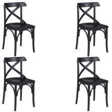 Kit 4 Cadeiras Decorativas Crift Preto - Gran Belo