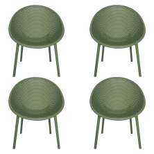 Kit 4 Poltronas Área Externa de PP Marina com Base Desmontável Verde G56 - Gran Belo