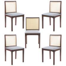 Kit 5 Cadeira Decorativa Sala de Jantar Steve Amêndoa - Gran Belo