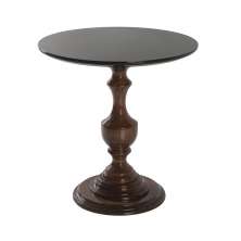 Mesa Lateral Decorativa Para Sala de Estar Rialto 70x76 Imbuia/Preto - Gran Belo