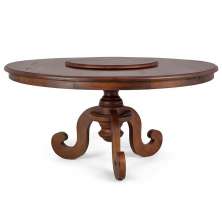 Mesa Redonda Sala de Jantar 8 Lugares Mariah 160cm com Prato Giratório Canela G04 - Gran Belo