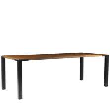 Mesa Sala de Jantar Cozinha Bladel 220cm Grafite Madeira Maciça Rustic Brown G54 - Gran Belo
