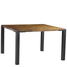 Mesa Sala de Jantar Cozinha Bladel Quadrada 120cm Grafite Madeira Maciça Rustic Brown G54 - Gran Belo