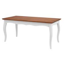 Mesa Sala de Jantar Cozinha Gallia 160cm Madeira Maciça e MDF Branco/Imbuia G42 - Gran Belo