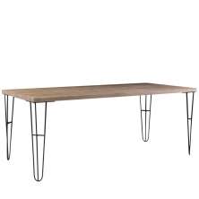 Mesa Sala de Jantar Cozinha Ludiana 160cm Grafite Madeira Maciça Driftwood G54 - Gran Belo
