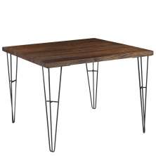 Mesa Sala de Jantar Cozinha Ludiana Quadrada 100cm Grafite Madeira Maciça Rustic Brown G54 - Gran Belo