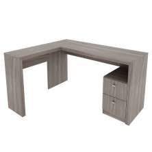 Mesa com 2 Gavetas para Escritório Home Office ME4129 MDP Carvalho G69 - Gran Belo