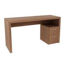 Mesa com 2 Gavetas para Escritório Home Office ME4130 MDP Amendoa G69 - Gran Belo