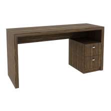 Mesa com 2 Gavetas para Escritório Home Office ME4130 MDP Nogal G69 - Gran Belo