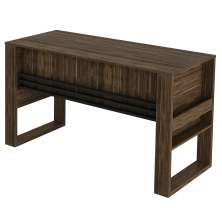 Mesa com Aplique para Escritório Home Office ME4146 MDP Nogal/Preto G69 - Gran Belo