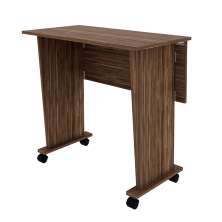 Mesa com rodizio para Escritório Home Office ME4117 MDP Nogal G69 - Gran Belo