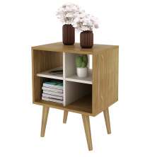 Mesa de Apoio Nicho Canto Lateral para Sala de Estar E1720 MDP Natural/Off White G69 - Gran Belo