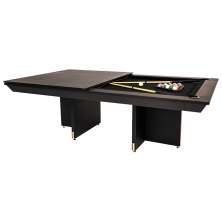 Mesa de Bilhar Sinuca e Jantar Oban Versátil com Tampo Removível 250 cm Base T Preto G84 - Gran Belo