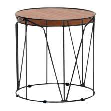 Mesa de Canto Decorativa Solimões Base Preta G41 - Gran Belo