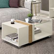 Mesa de Centro Decorativa Rennes MDP OffWhite/Lamina Mel G11 - Gran Belo