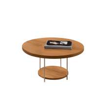 Mesa de Centro Decorativa Sala de Estar Walker Pés de Aço Tampo MDF Cinamomo G26 - Gran Belo
