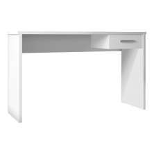 Mesa para Escritório Home Office com Gaveta Emma Branco Texturizado - Gran Belo