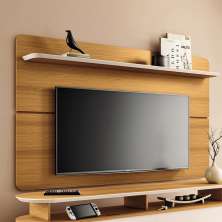 Painel Suspenso Decorativo 1.8 TV até 70 Pol. Sala de Estar Kirby Cinamomo/Off White G26 - Gran Belo
