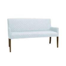 Poltrona 2 Lugares Liverpool Tressê PU Sintético Branco G15 - Gran Belo
