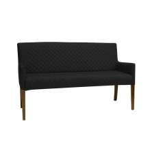 Poltrona 2 Lugares Liverpool Tressê PU Sintético Preto G15 - Gran Belo