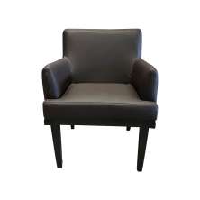 Poltrona Decorativa Alyssa para Sala de Estar Pés de Madeira Corino Marrom Conforto e Estilo G19 - Gran Belo