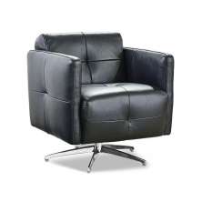 Poltrona Decorativa Astúria Base Giratória Couro Preto G40 - Gran Belo