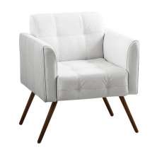 Poltrona Decorativa Bia Couro Branco - Gran Belo