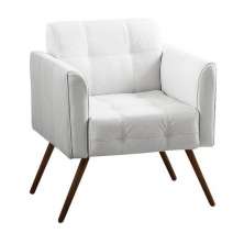 Poltrona Decorativa Bia Couro Branco G58 - Gran Belo