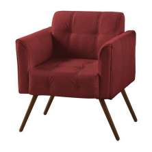 Poltrona Decorativa Bia Couro Vermelho G58 - Gran Belo