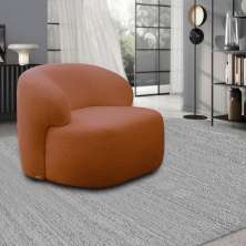 Poltrona Decorativa Charlote Sala de Estar Base Fixa Bouclê Terracota G88 - Gran Belo